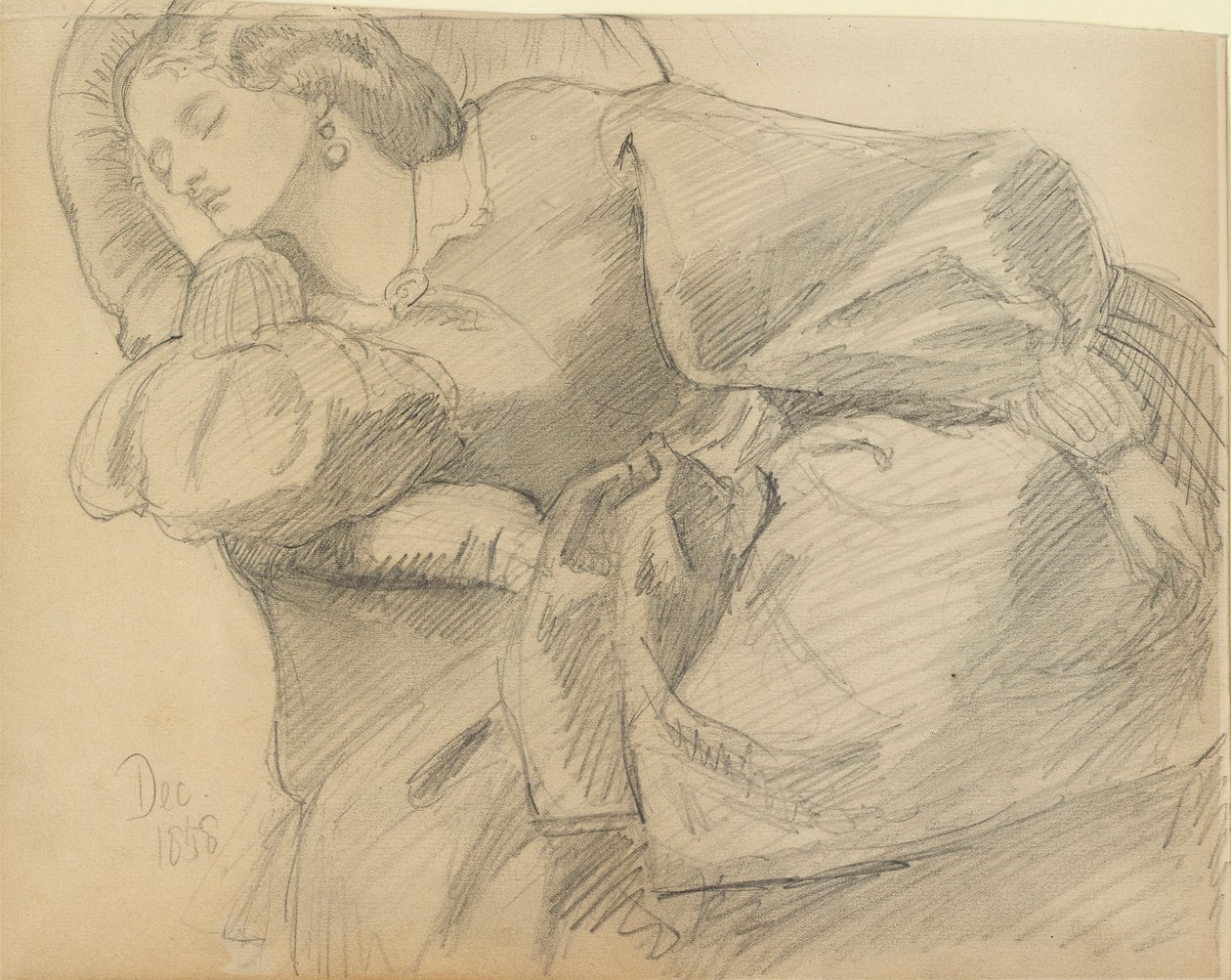 Ruth Herbert schläft, 1858 von Dante Gabriel Rossetti