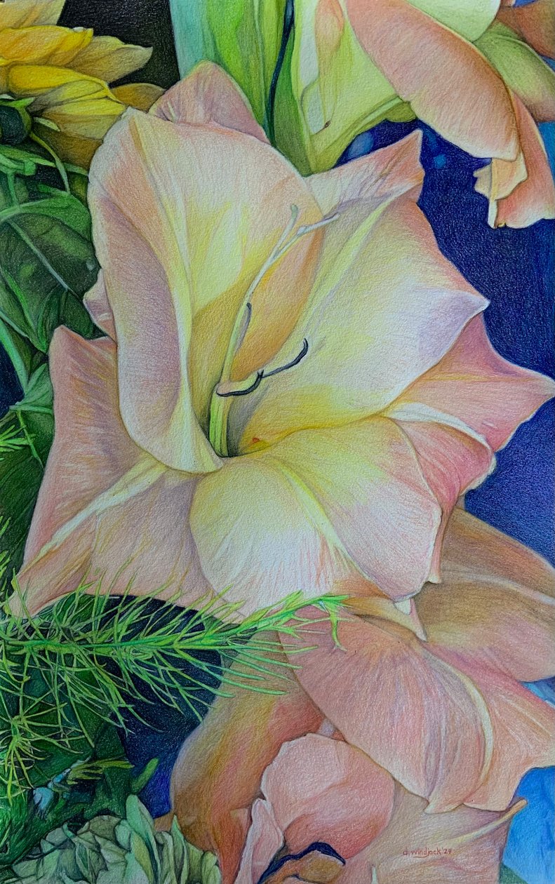 Blühende Blüten 1, 2024 von Darrell Windjack