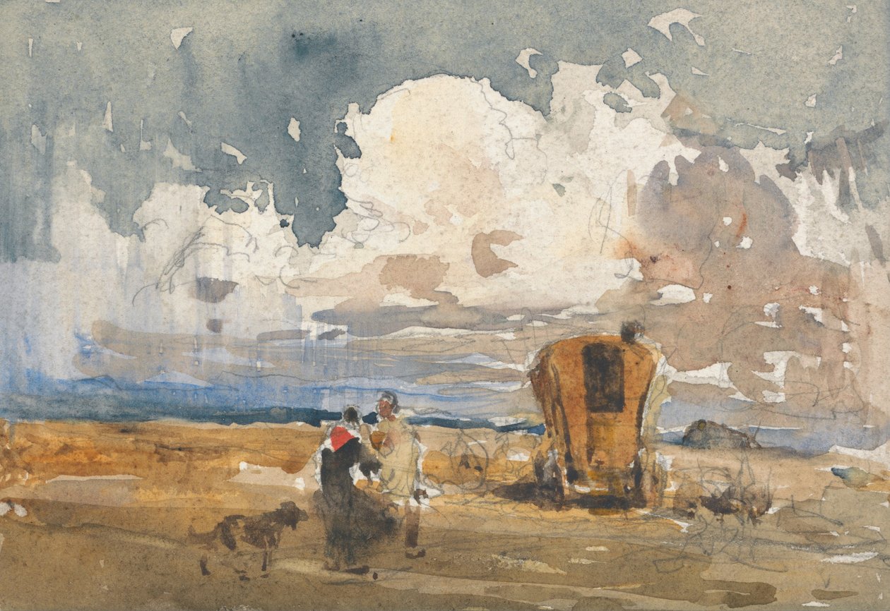 Landschaft mit Zigeunern und Wagen von David Cox