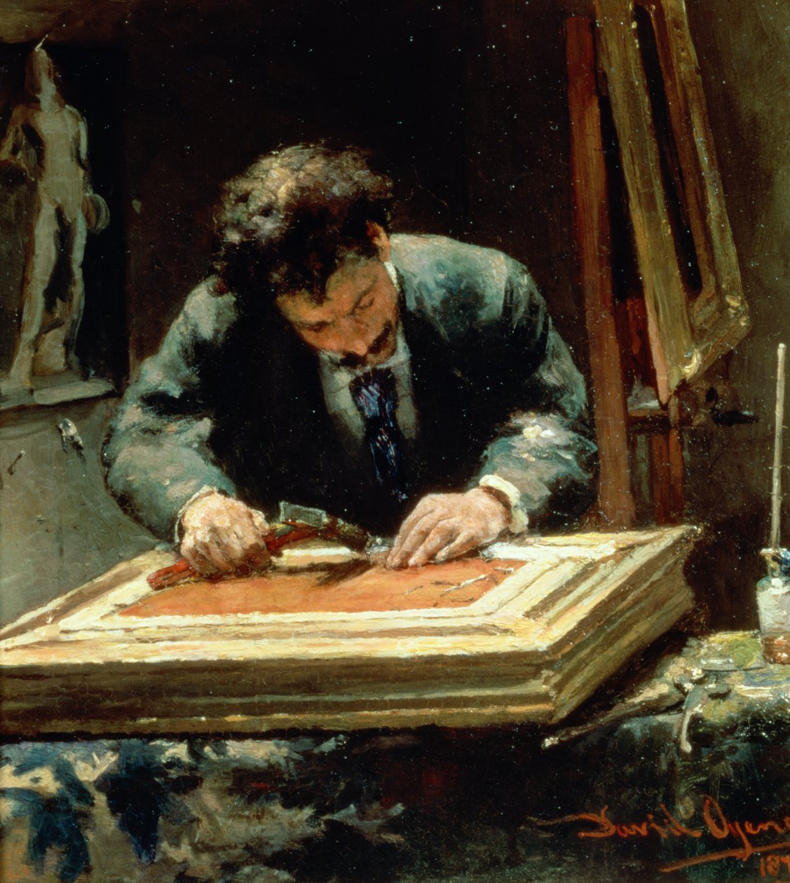 Der Bilderrahmer, 1878 von David Oyens