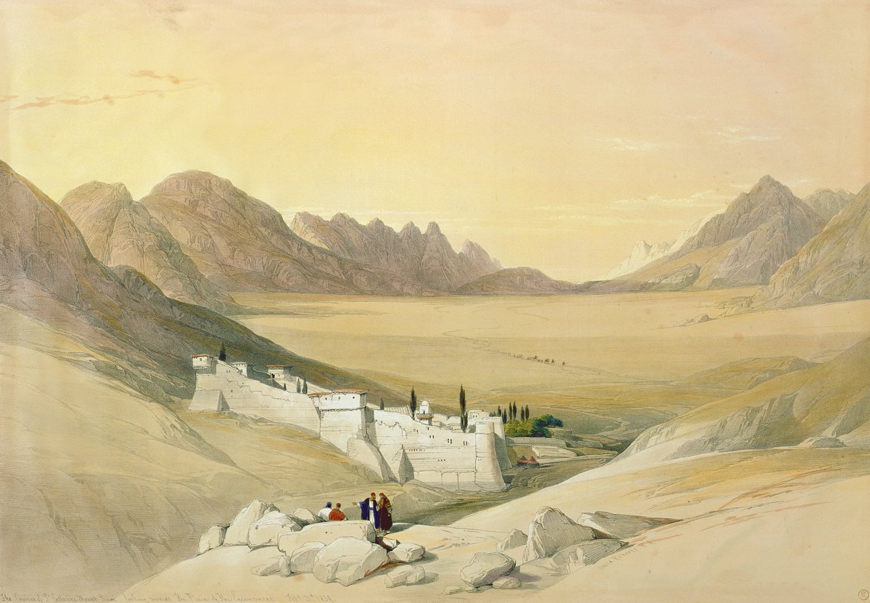 Das Kloster St. Katharina, Berg Sinai, Blick auf die Ebene des Lagers, 21. Februar 1839, Platte 116 aus Band III von 