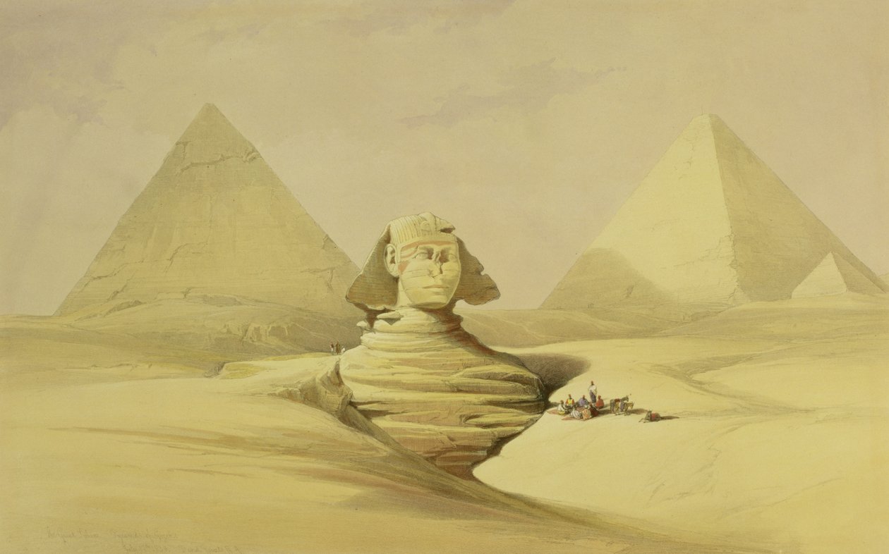 Die Große Sphinx und die Pyramiden von Gizeh, aus Ägypten und Nubien, Bd.1 von David Roberts