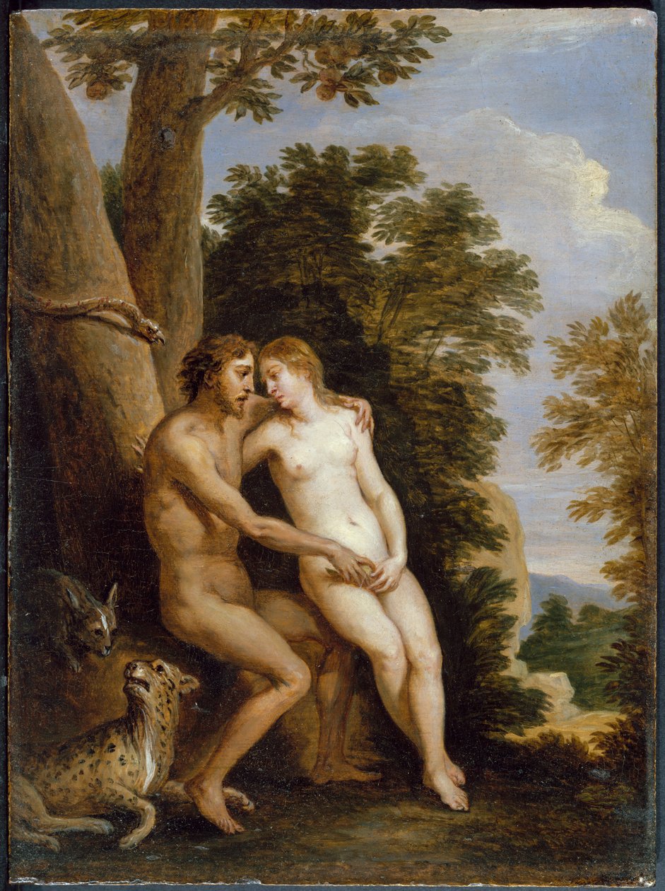 Adam und Eva von David Teniers the Younger