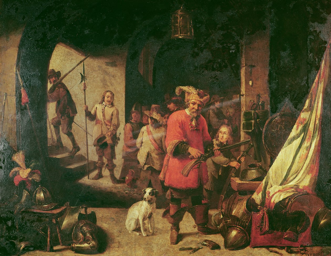 Waffenlager, 1667 von David Teniers the Younger