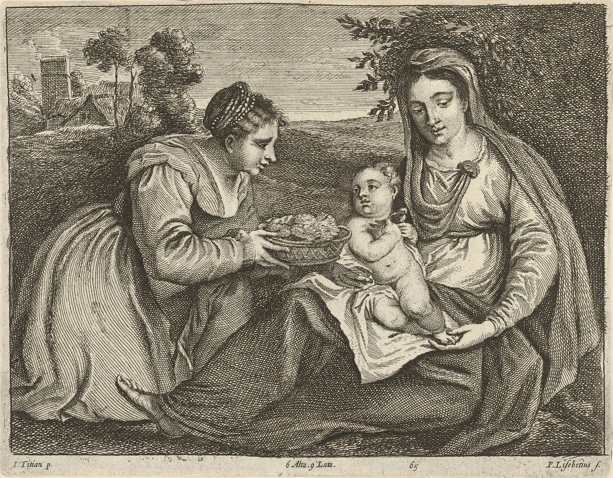 Madonna mit Kind und der Heiligen Dorothea von David Teniers the Younger