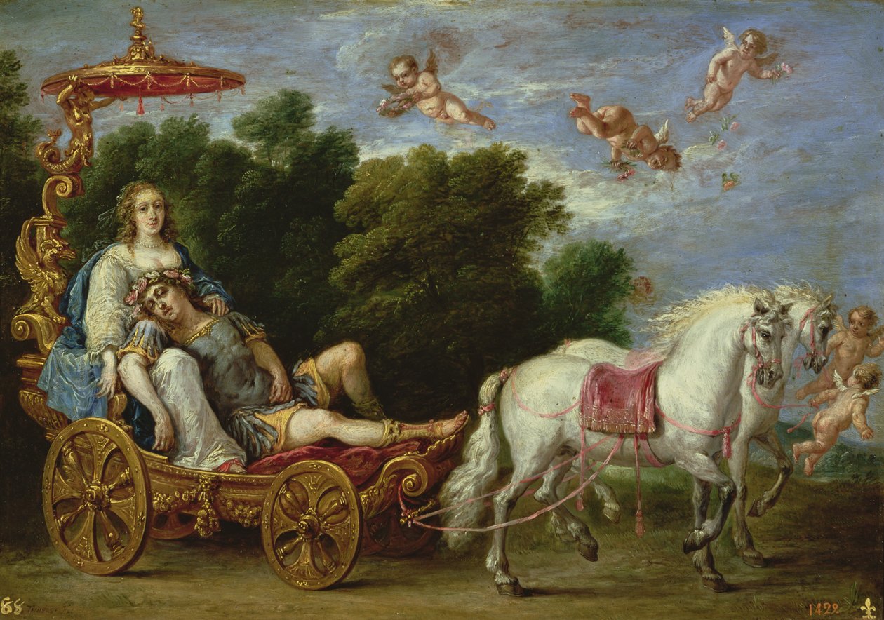Die Entführung des schlafenden Rinaldo zur Glücklichen Insel von David Teniers the Younger