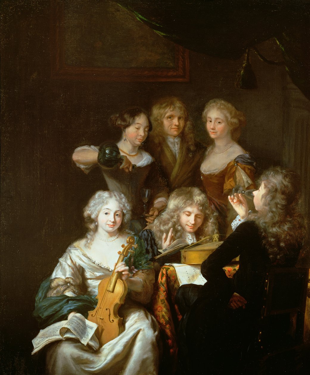 Innenraum mit Musikern von David van der Plaes