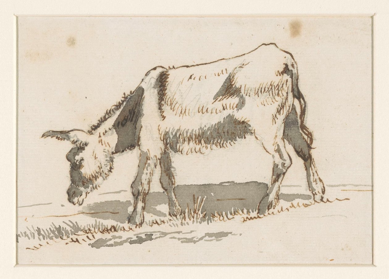 Grasender Esel, von links von David Alphonse de Sandoz Rollin
