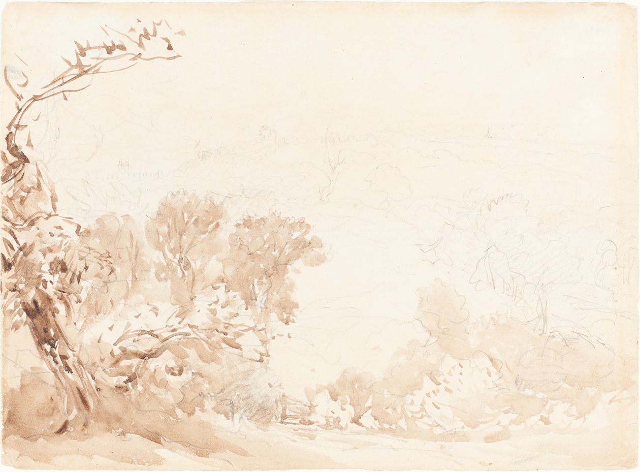 Hügel und Bäume von David Cox