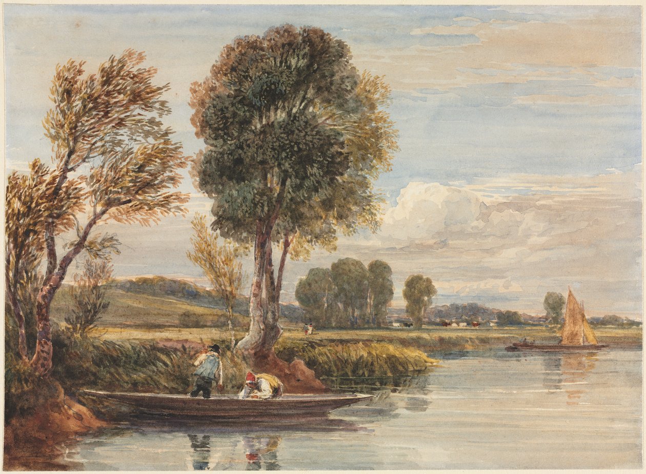 Auf der Themse, um 1827-1829 von David Cox