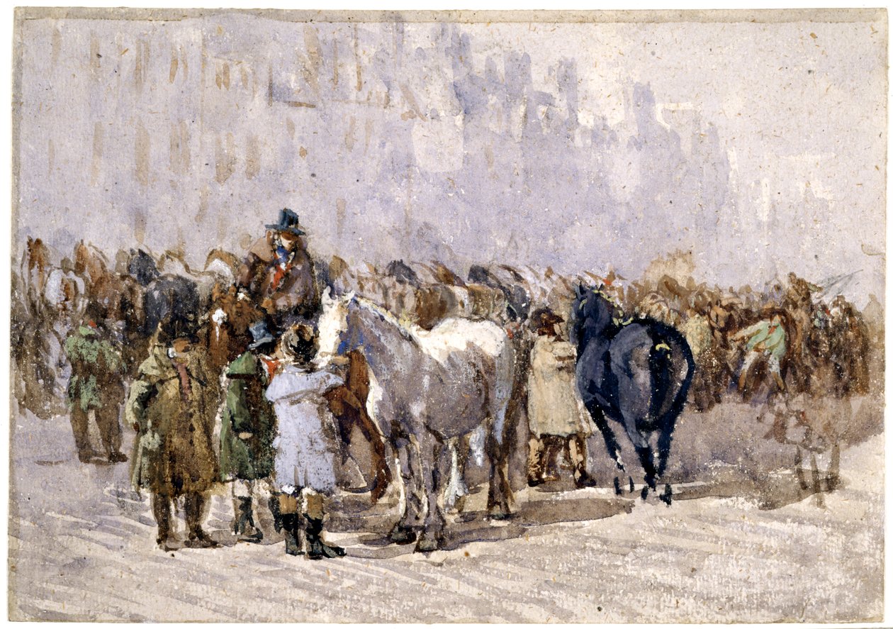 Der Pferdemarkt von Birmingham, ca. 1841-49 von David Cox