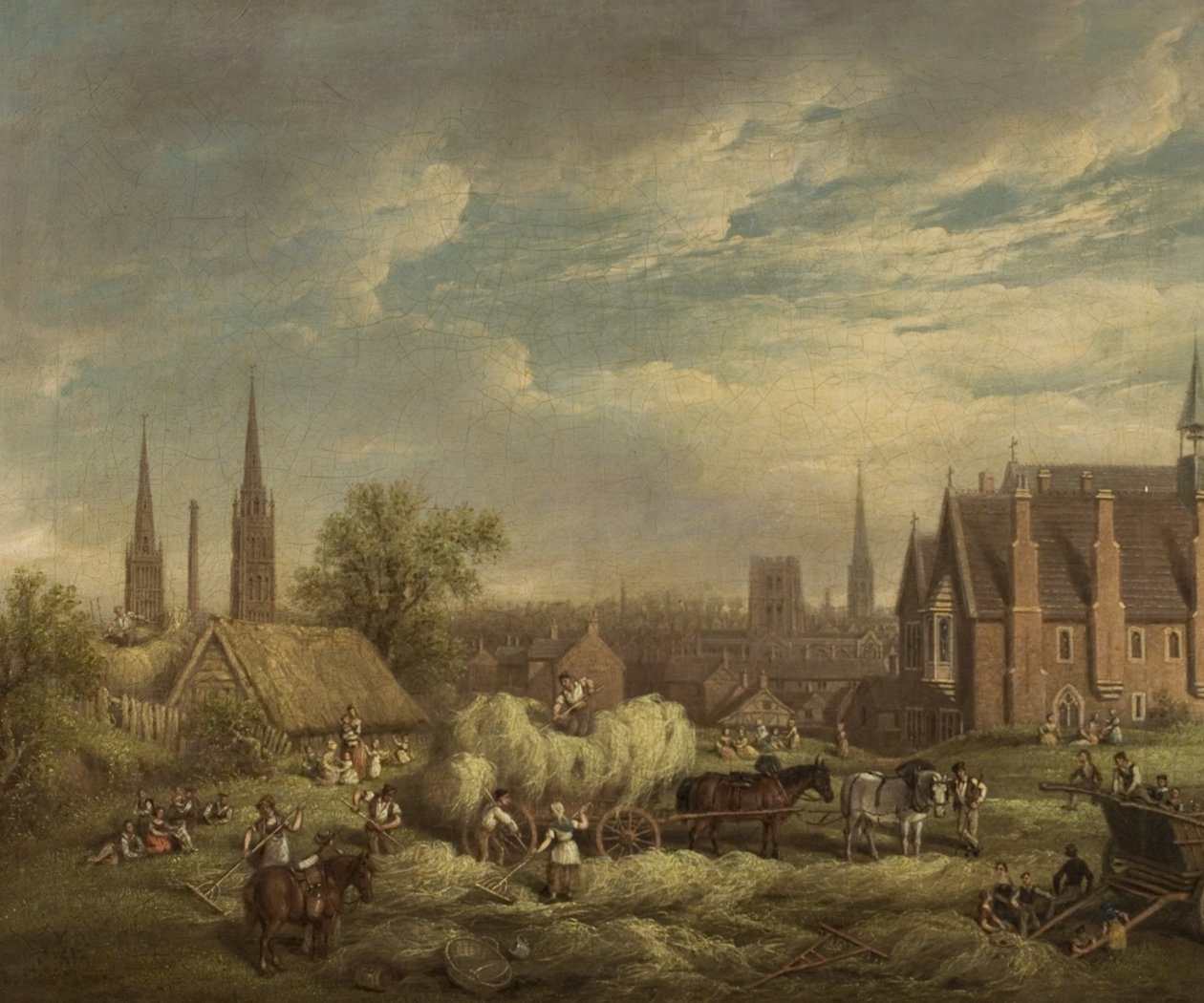 Heuernte in Coventry, Mitte des 19. Jahrhunderts von David Gee