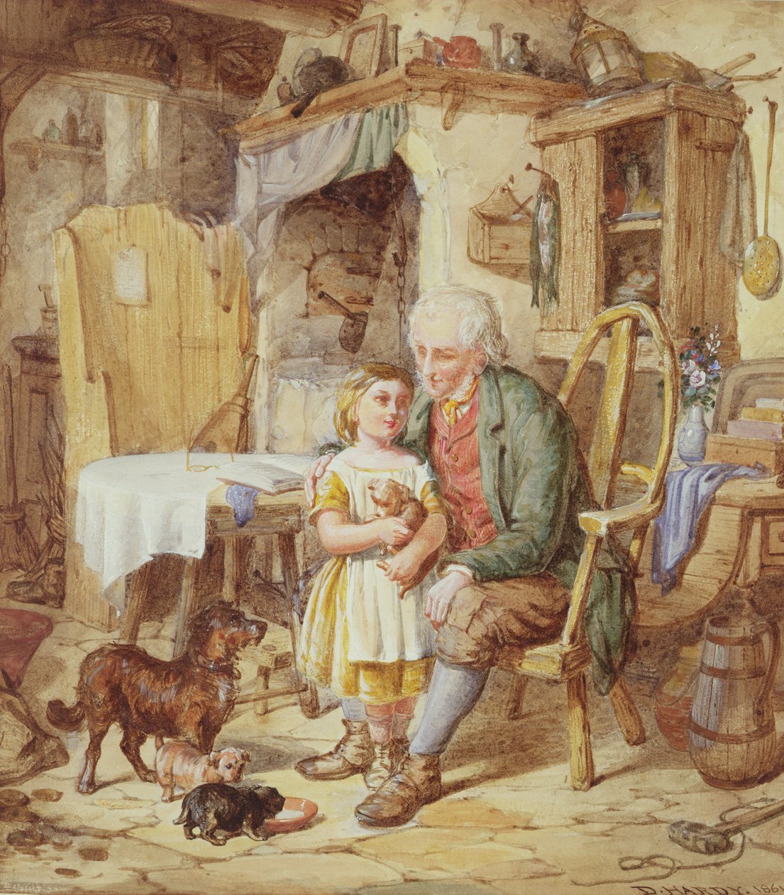 Die neuen Welpen, 1861 von David Hardy