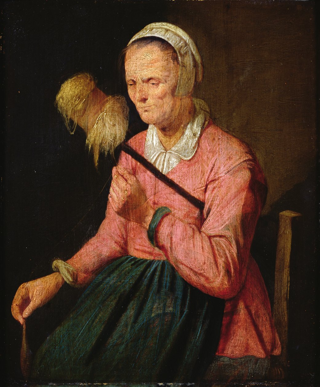 Frau mit Spinnrocken von David III Ryckaert