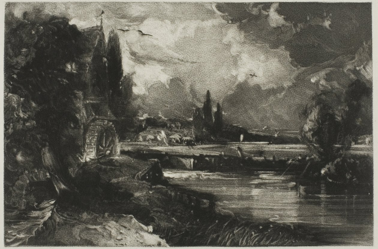 Eine Mühle, aus Englische Landschaft von David Lucas