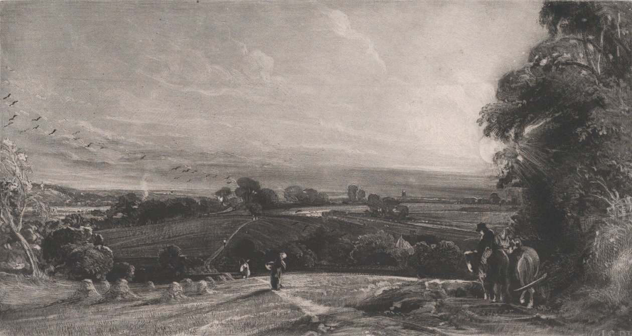 Herbstlicher Sonnenuntergang, 1830 von David Lucas