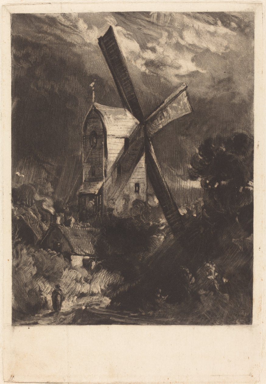 Mühle bei Brighton von David Lucas after John Constable