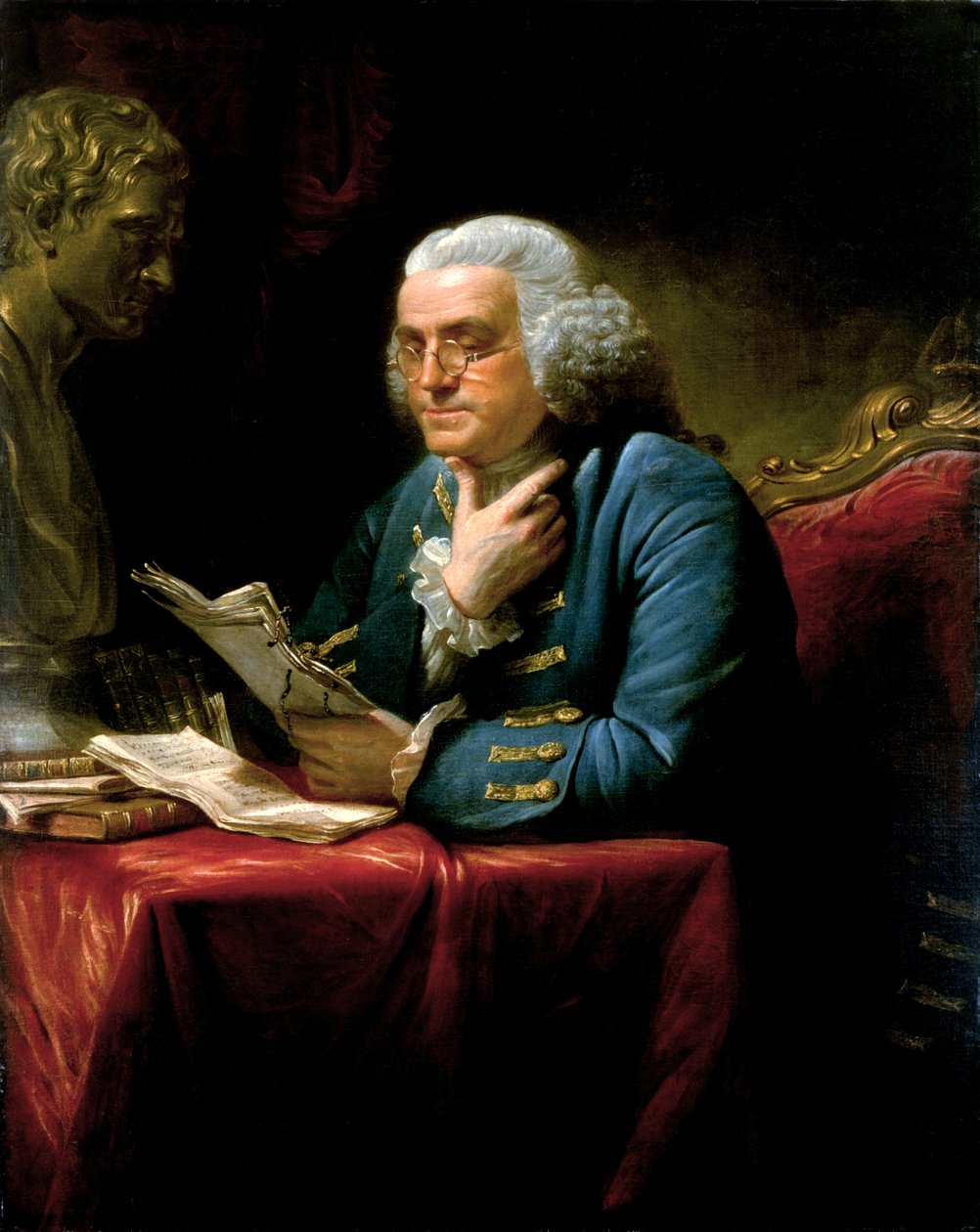 Porträt von Benjamin Franklin von David Martin