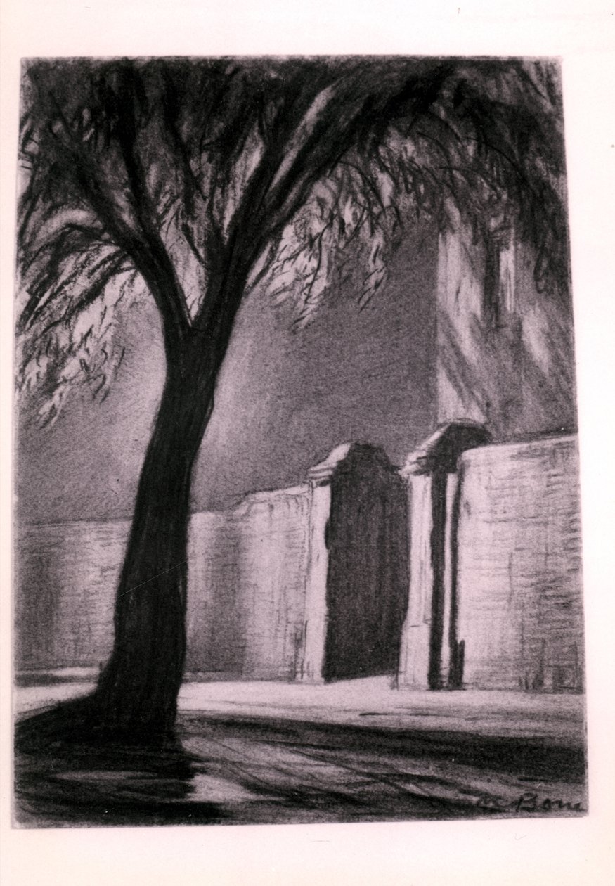 Vorstadt Nacht, ca. 1920 von David Muirhead Bone