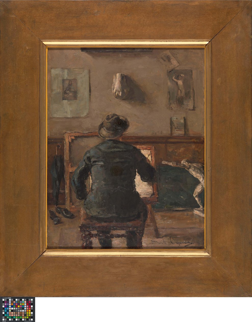 Der Künstler in seinem Atelier von David Oyens