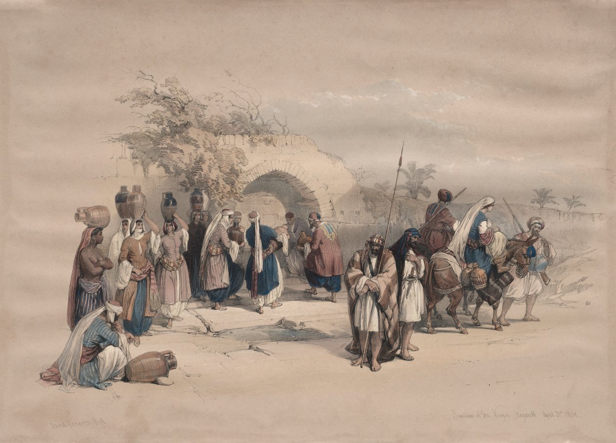 Brunnen der Jungfrau, Nazareth von David Roberts