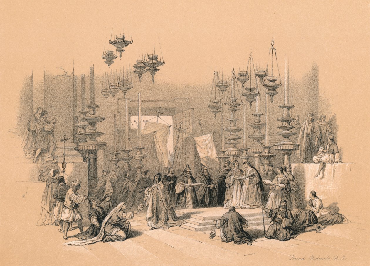Der Stein der Salbung, 1855 von David Roberts