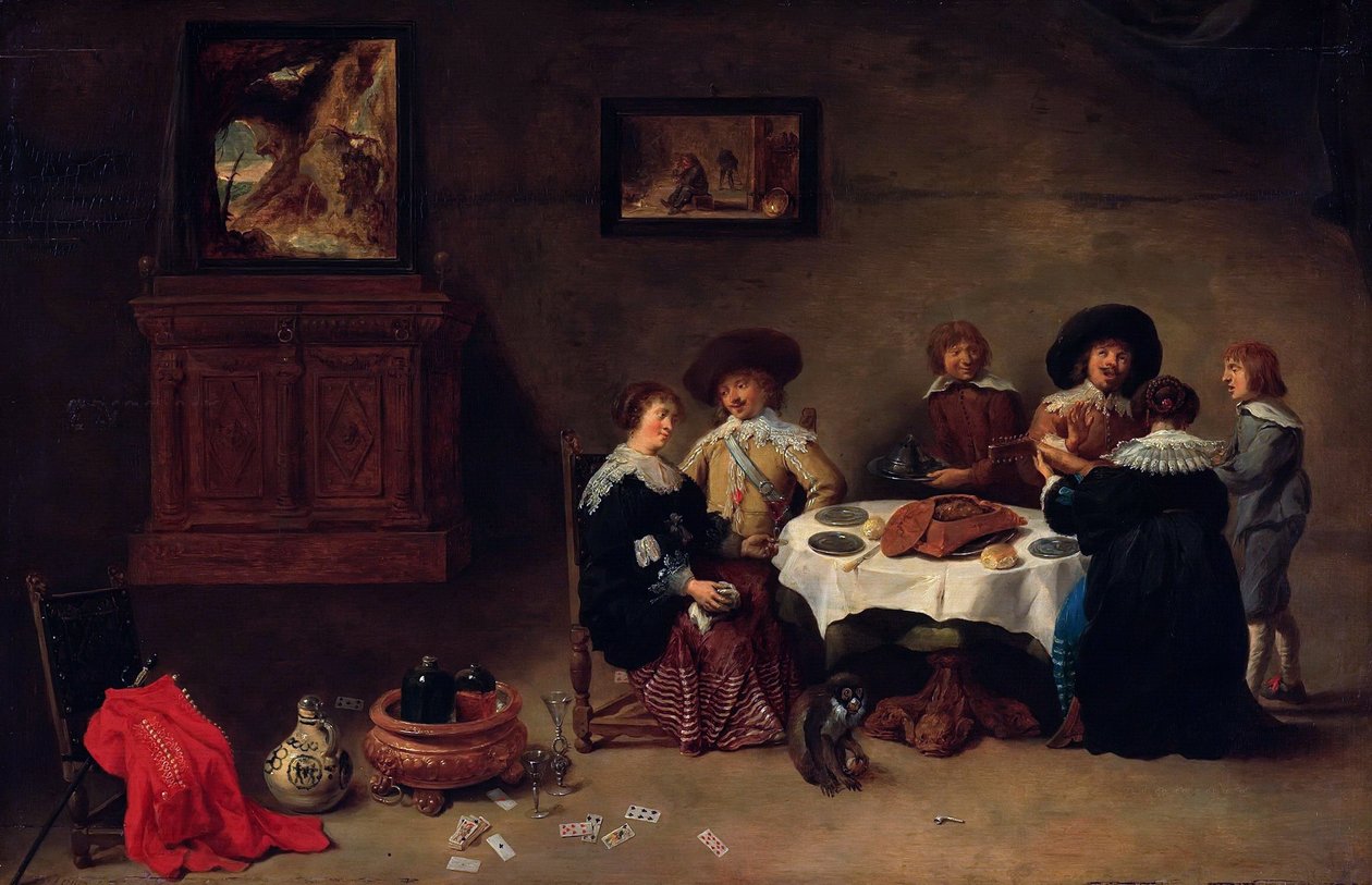 Eine Gesellschaft bei einer Mahlzeit von David Teniers the Younger