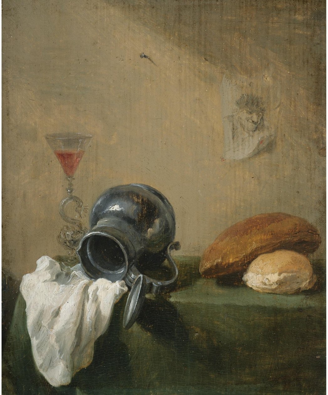Stillleben mit umgestürztem Krug von David Teniers the Younger
