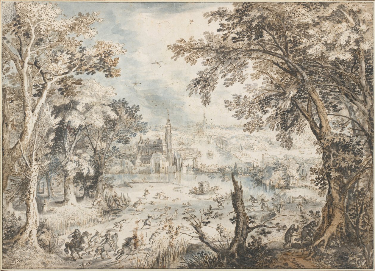 Landschaft mit Hasenjagd von David Vinckboons