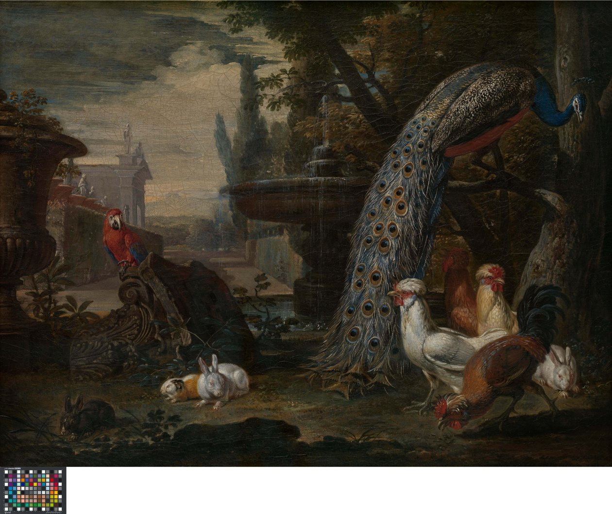 Tiere in einem Garten von David de Coninck
