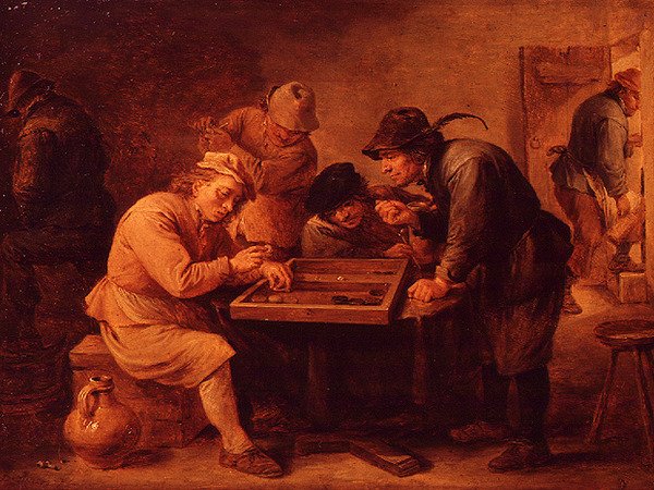 Ein Spiel von Tric-Trac von David Teniers the Younger