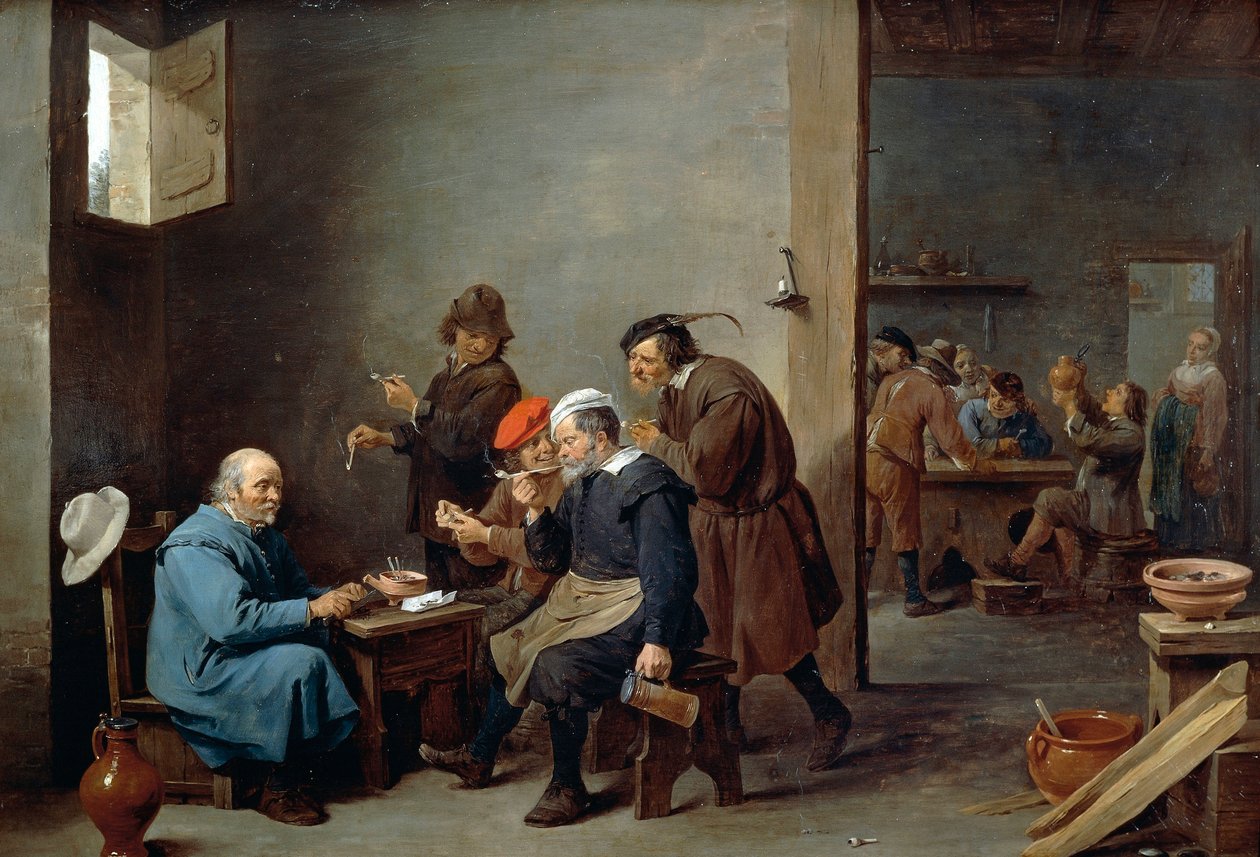 Mann mit weißem Hut von David Teniers the Younger