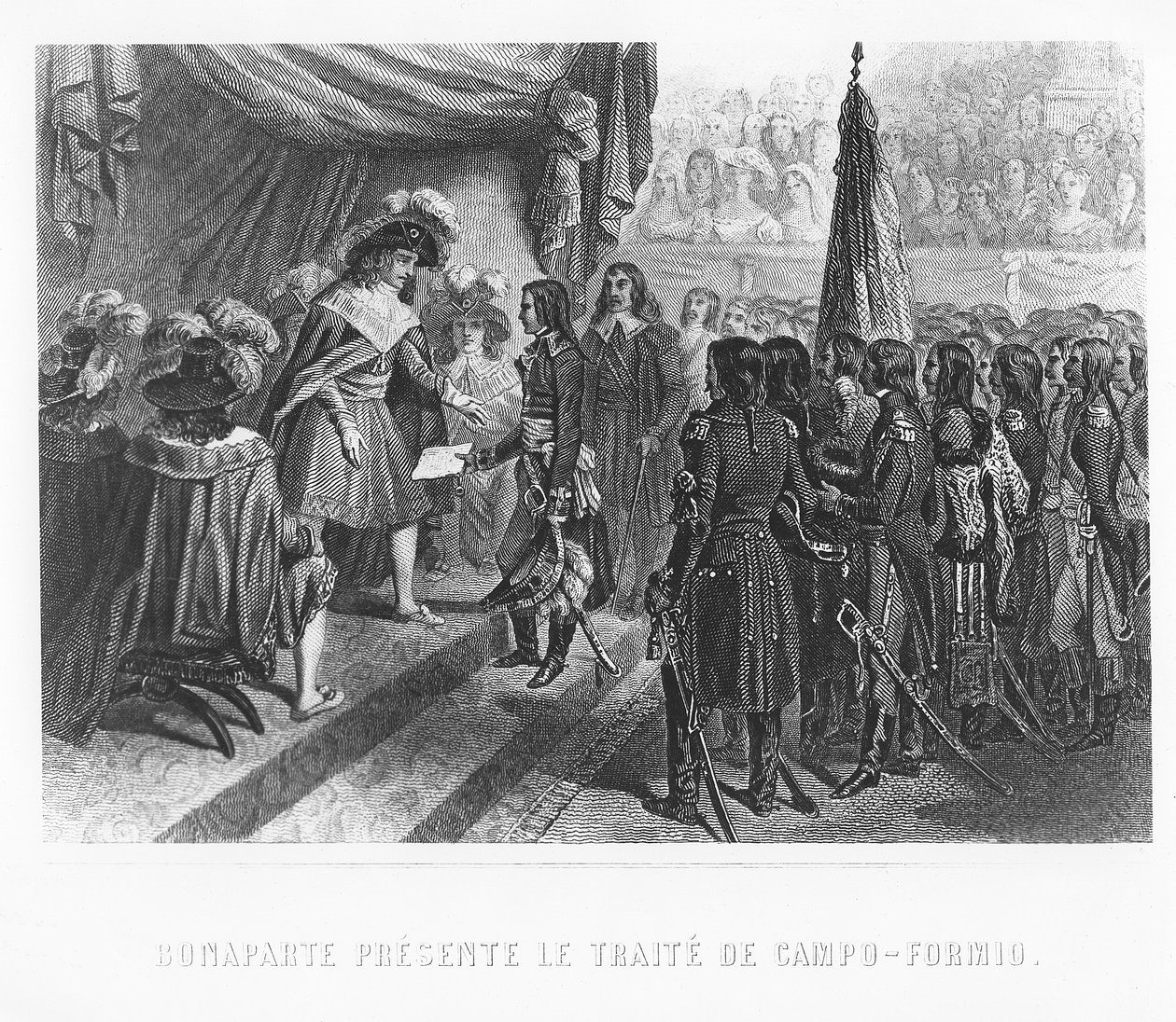 Napoleon Bonaparte präsentiert den Vertrag von Campo Formio von Denis Auguste Marie Raffet