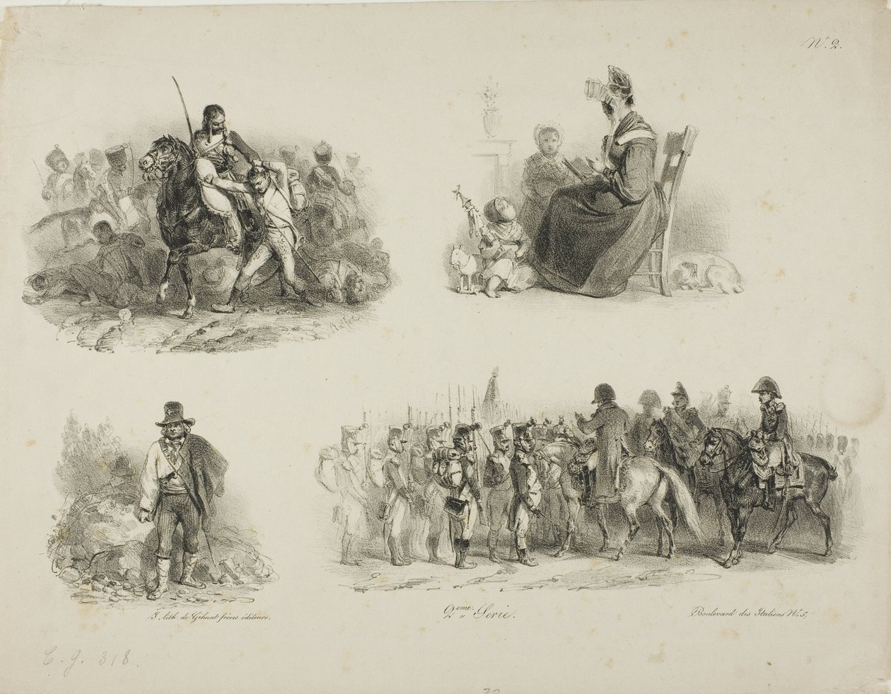 Blatt mit Skizzen von Denis Auguste Marie Raffet