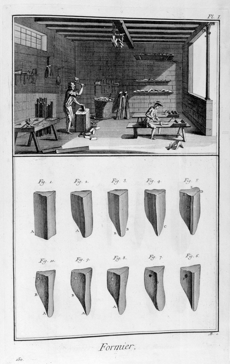 Schuhbaumhersteller, 1751-1777 von Denis Diderot