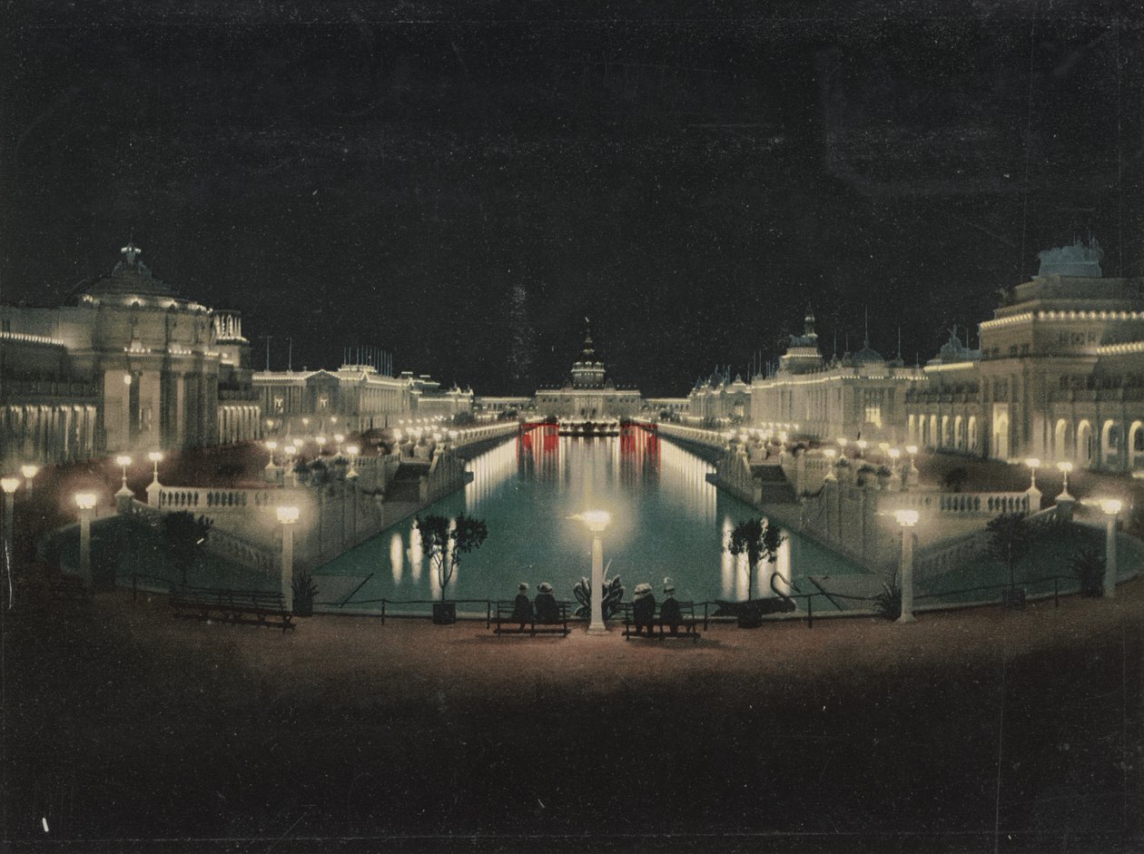Beleuchteter Grand Court, Trans-Mississippi-Ausstellung, 1898 von Detroit Photographic Co.