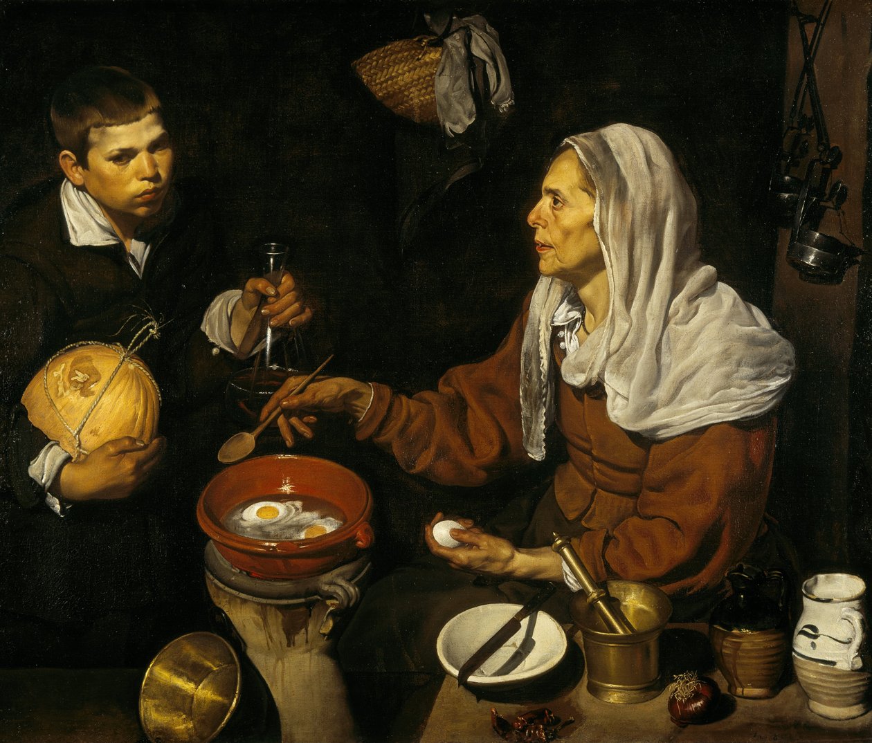 Eine alte Frau kocht Eier von Diego Velázquez