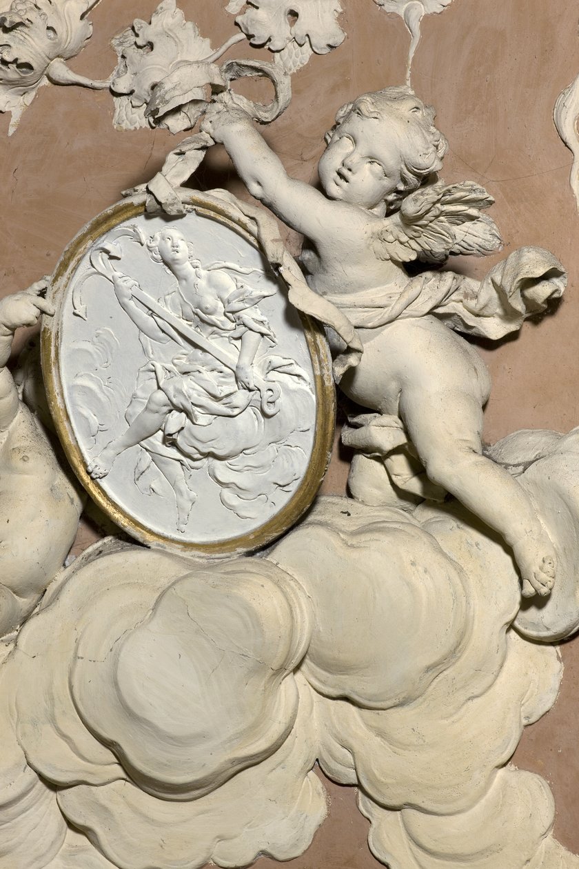 Engel, die ein Medaillon halten von Diego Carloni