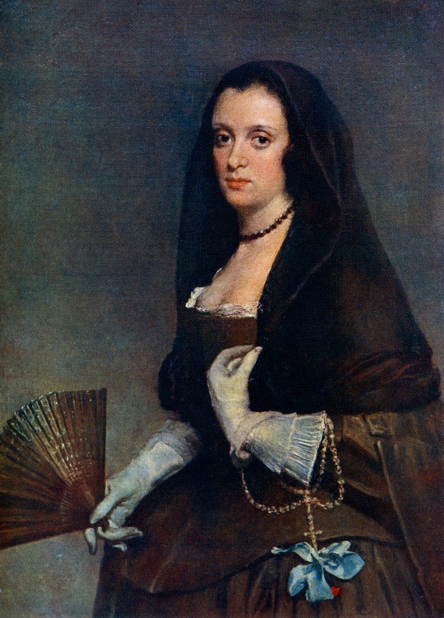 Die Dame mit dem Fächer, um 1630-1650, 1912 von Diego Velázquez