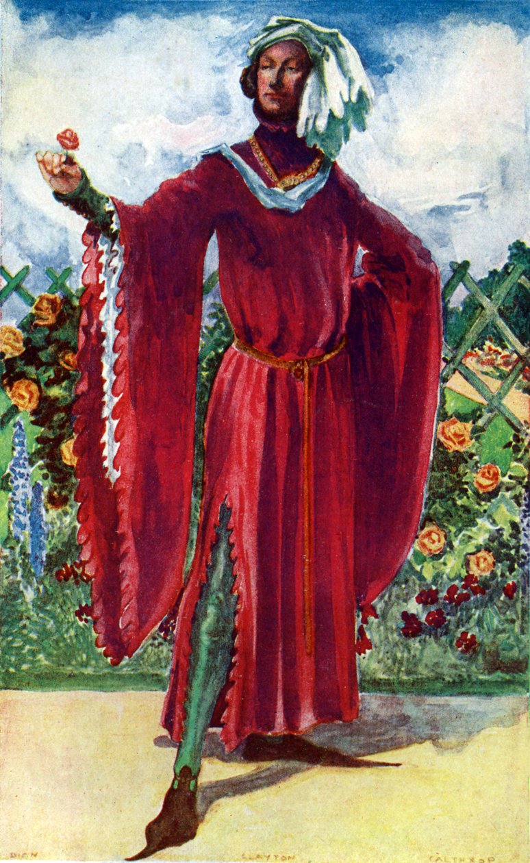Männerkostüm zur Zeit von Richard II (1377- 1399) von Dion Clayton Calthrop
