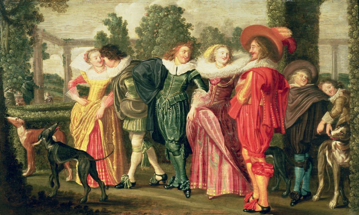 Ein Spaziergang im Garten, ca. 1623 von Dirck Hals