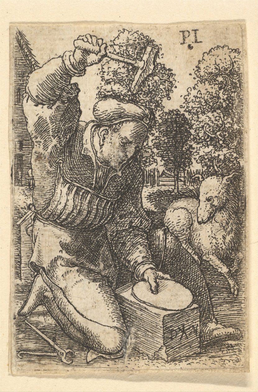 Der Schmied, 1520-25 von Dirck Vellert