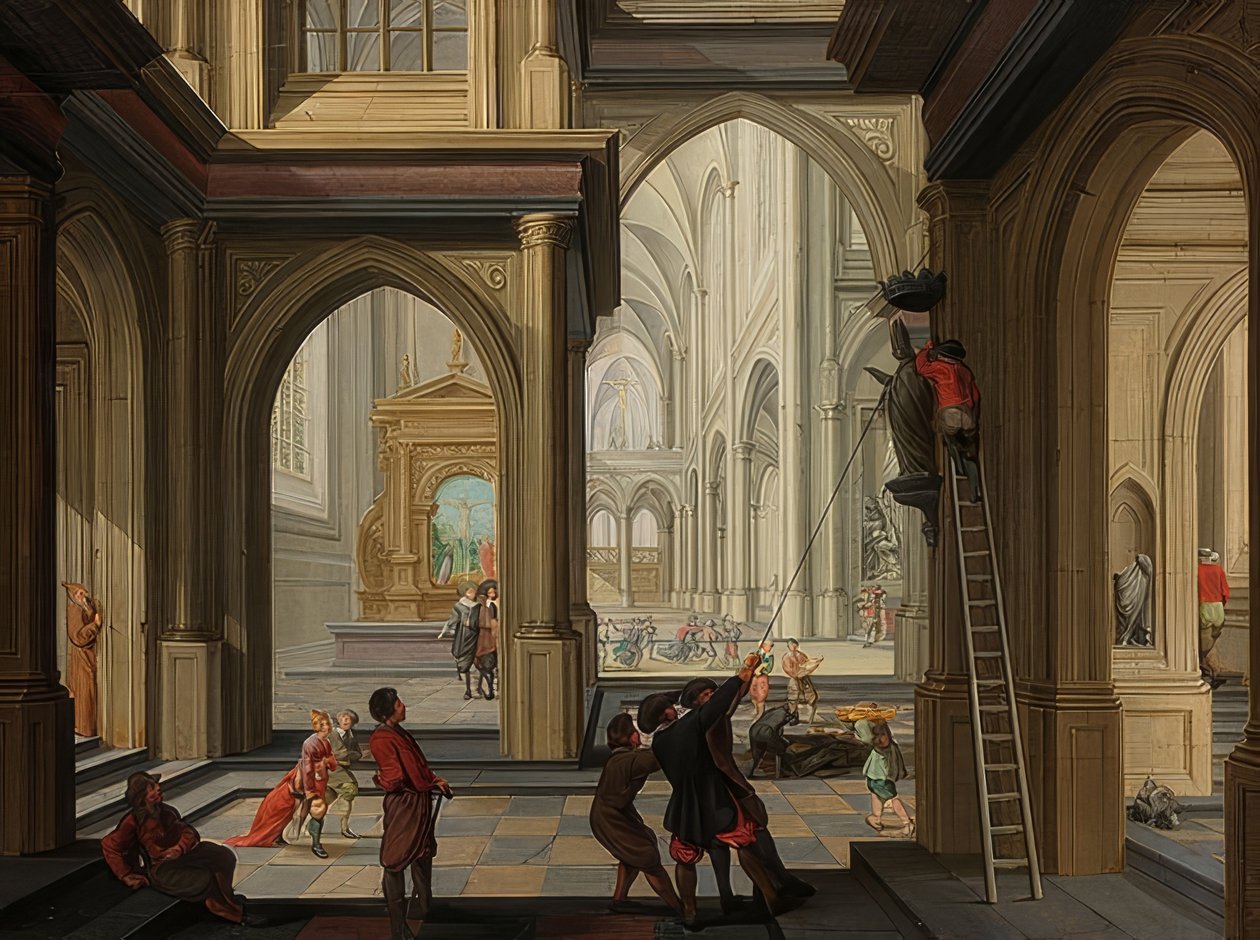 Bildersturm in einer Kirche. 1630 von Dirck van Delen
