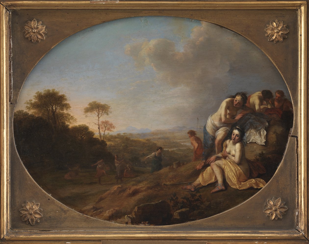 Nymphen in einer Landschaft von Dirck van der Lisse