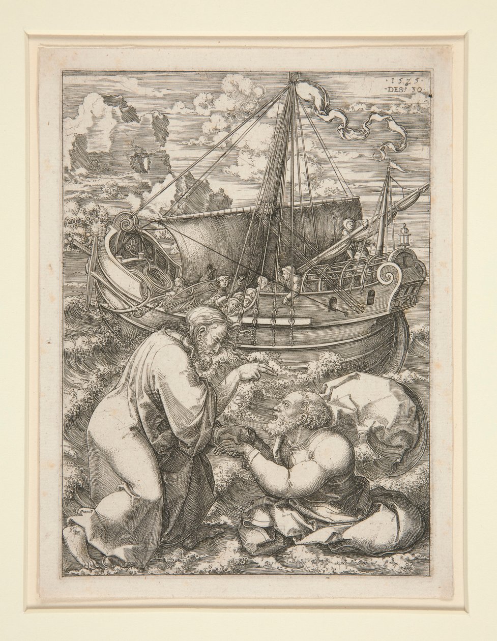 Christus geht auf dem Wasser von Dirk Jacobsz Vellert