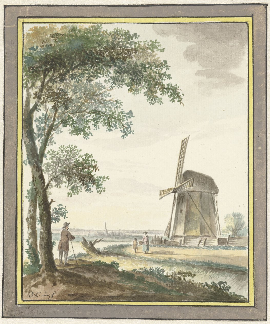 Landschaft mit Mühle von Dirk Kuipers