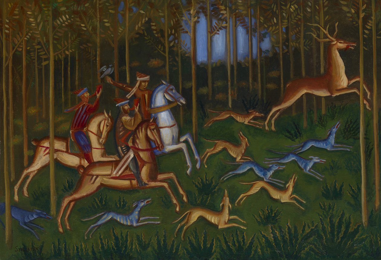 Jagdszene von Dmitri Semyonovich Stelletsky