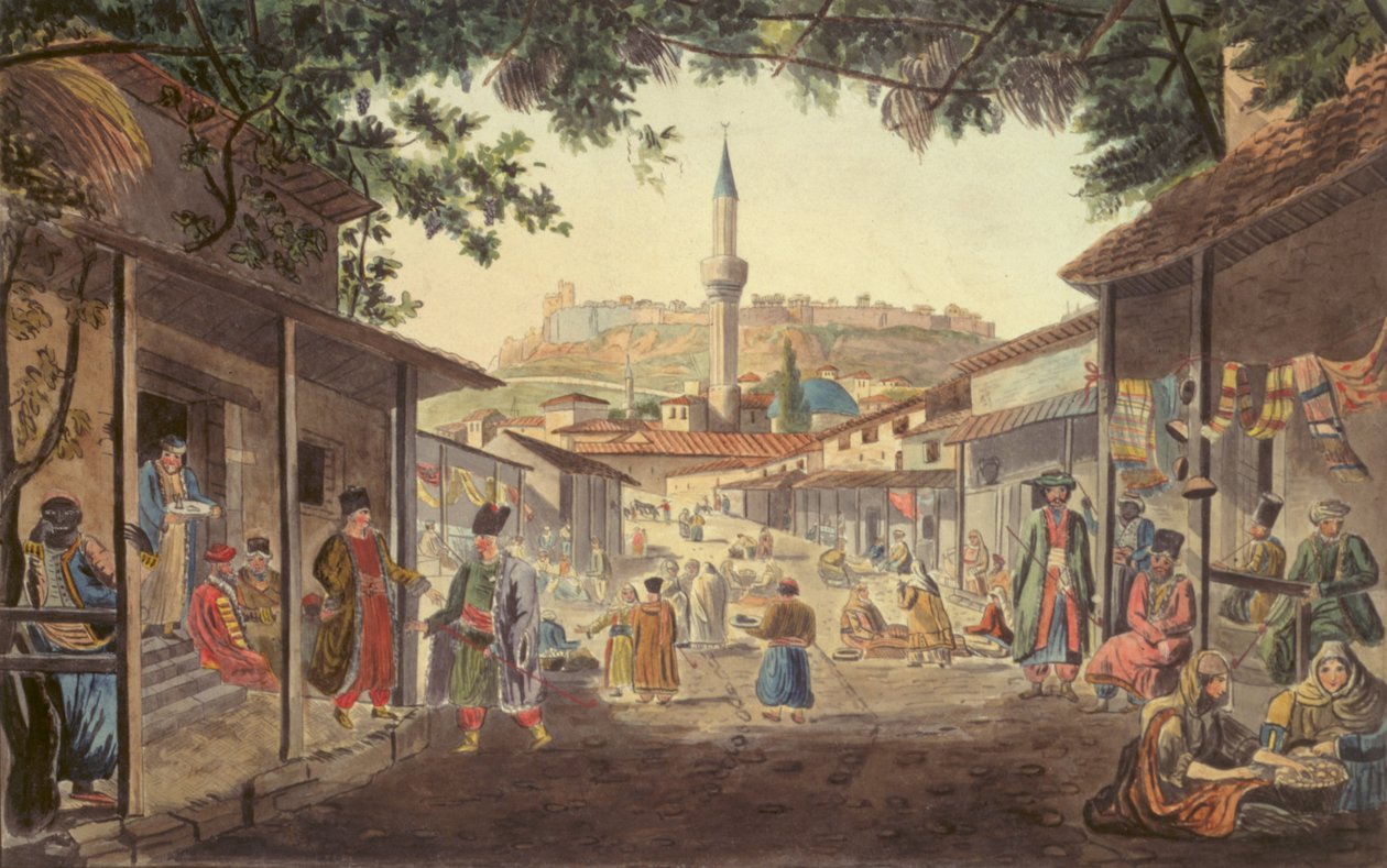 Der Basar in Athen von Edward Dodwell