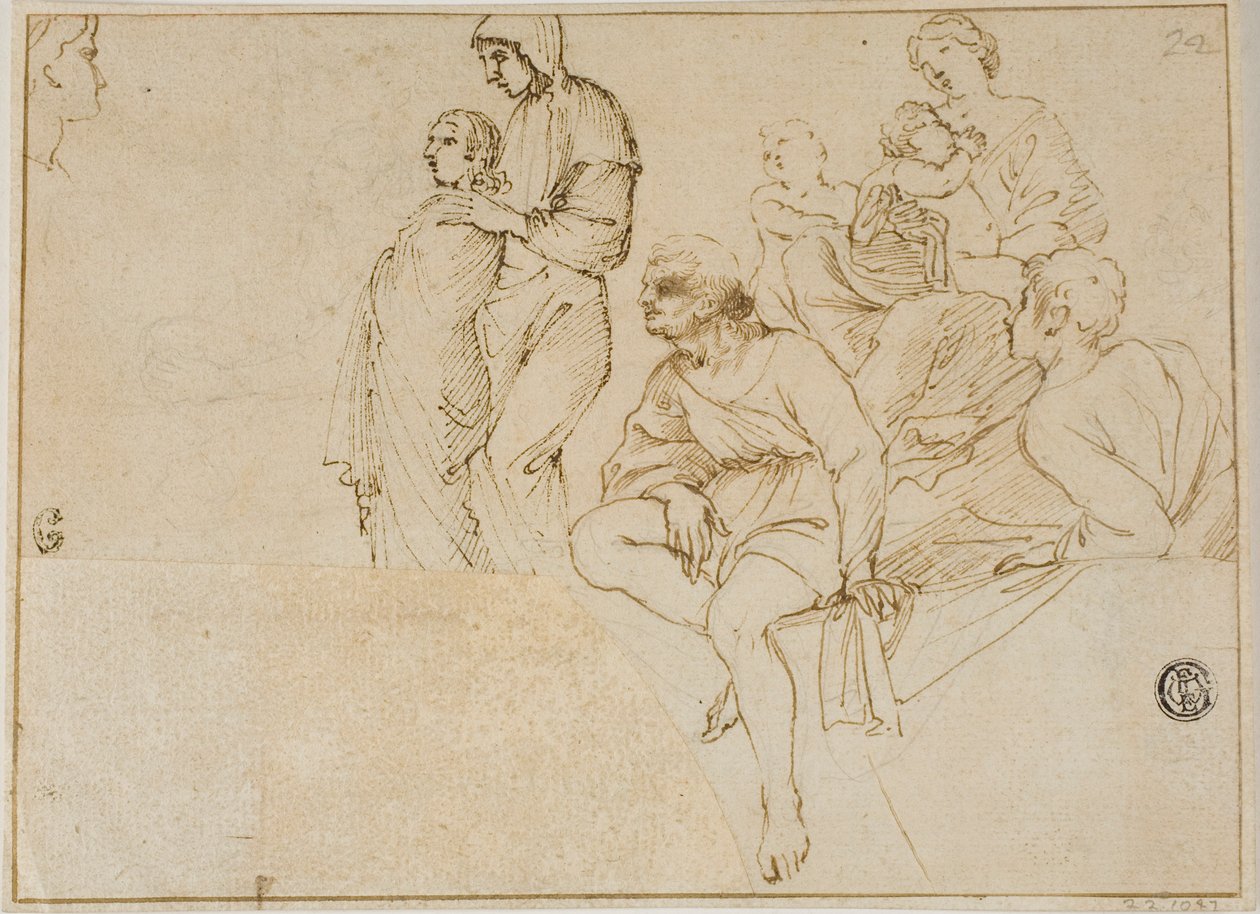 Figuren auf Balustrade von Domenichino