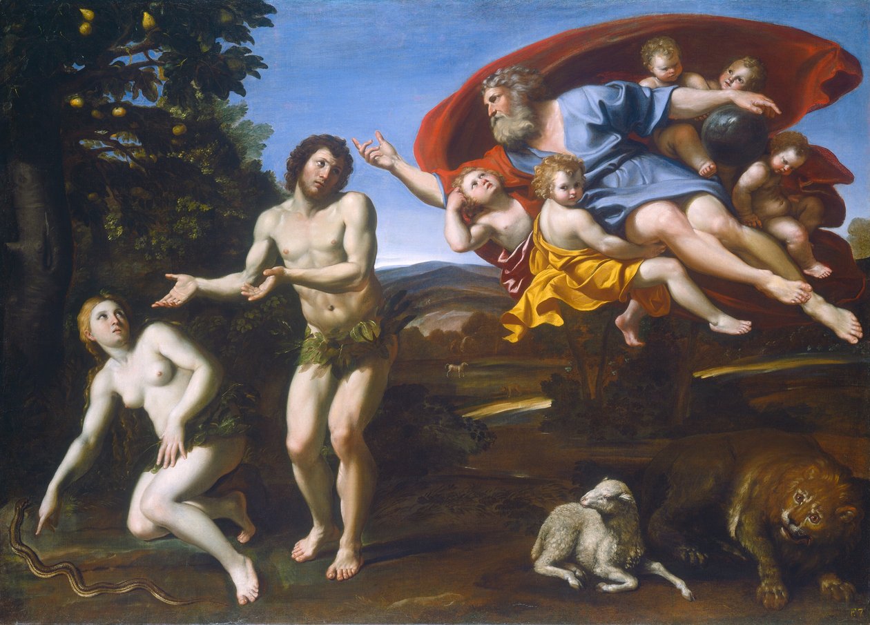 Die Zurechtweisung von Adam und Eva von Domenichino